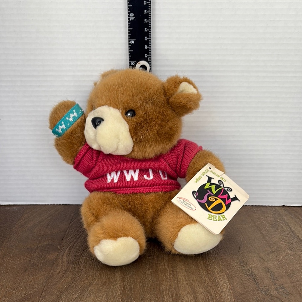 WWJD‎ Brown Teddy Bear with Red Sweater